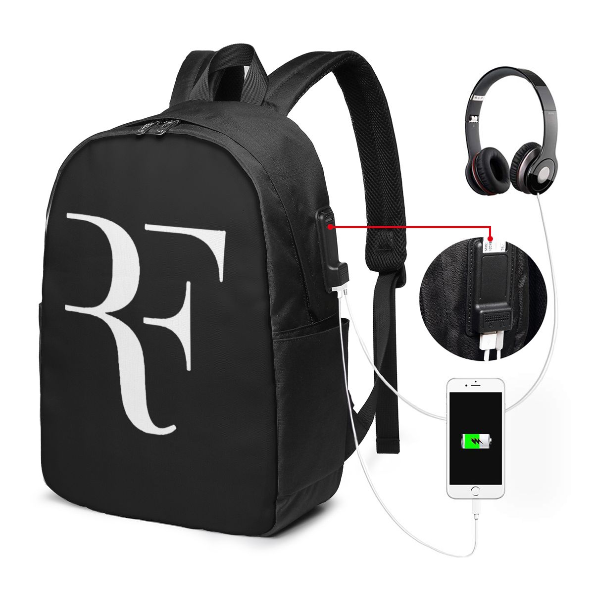 Men Accessories For Travel - Roger Federer Backpack Travel Notebook Bag