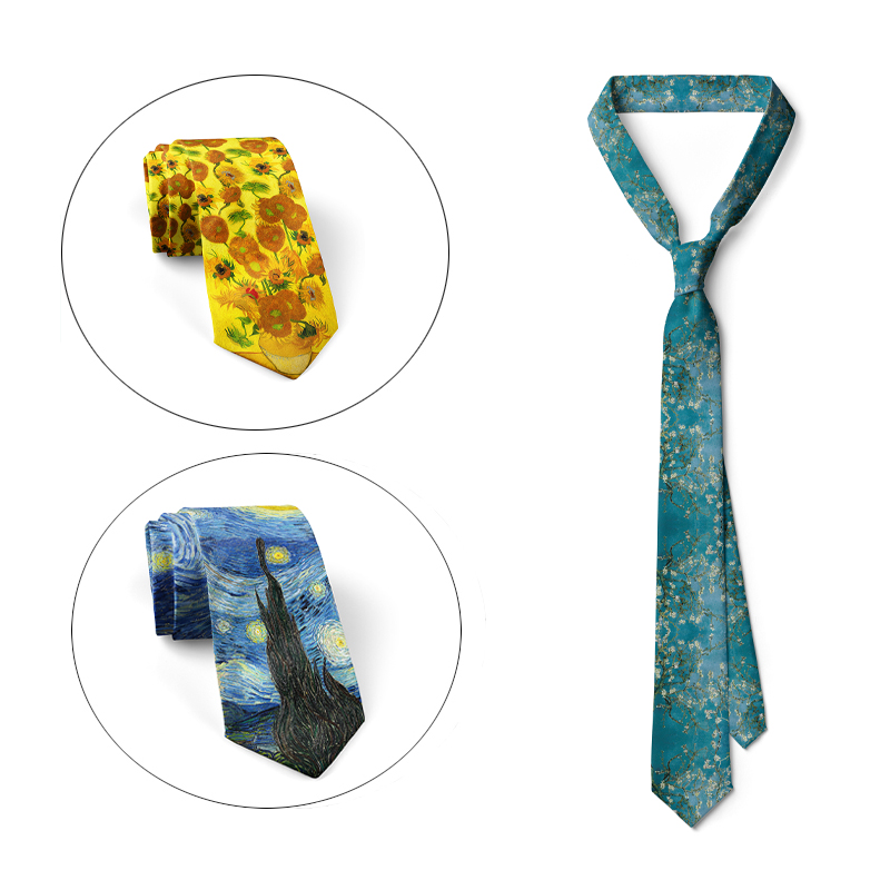 Men Accessories For Party - New 3d printed oil painting tie