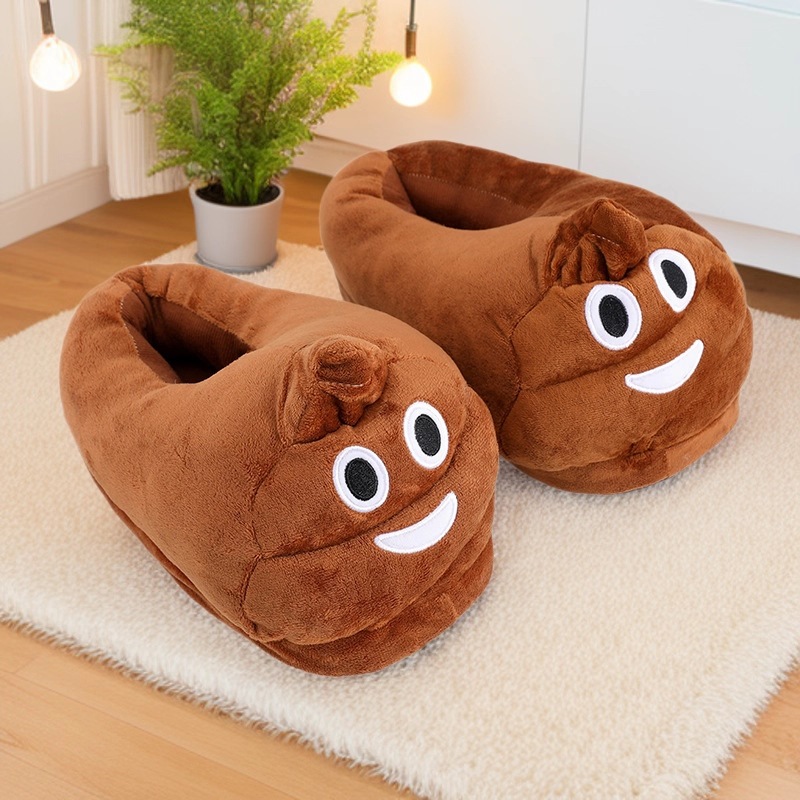 Funny Poop Emoji Plush Slipper - Men'S Accessories Rack recension och pris